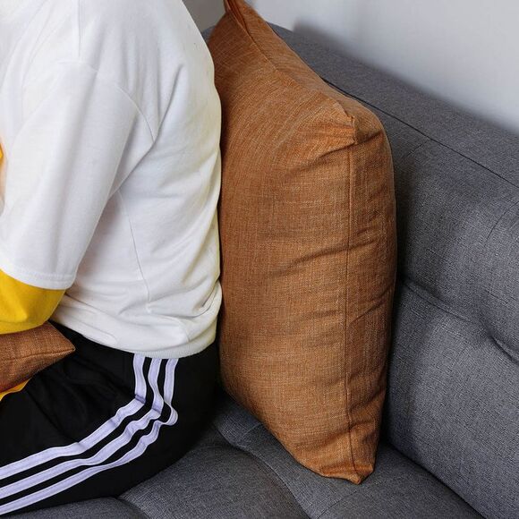 2pcs Linen Throw Pillow Covers Blank Cotton Square Cushion Cover Orange - Picture 5 of 6